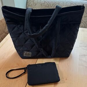 NWOT Steve Madden Quilted Black Tote with Matching Wristlet